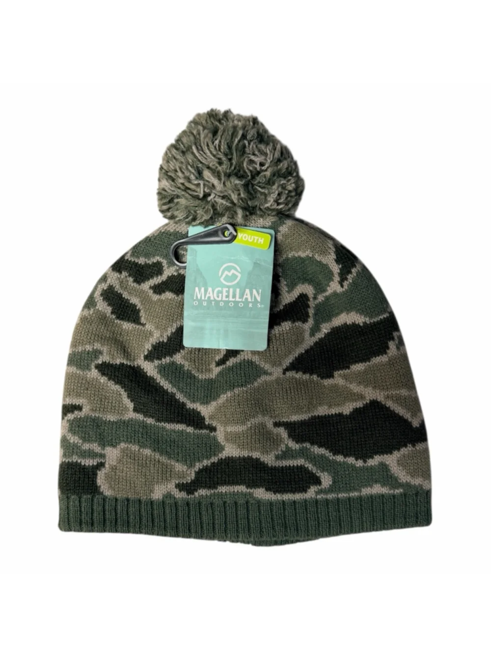 Magellan Outdoors Youth Camo Pom Beanie OSFM Green